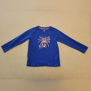Tea Collection Blue Long Sleeve Tee with Graphic Design